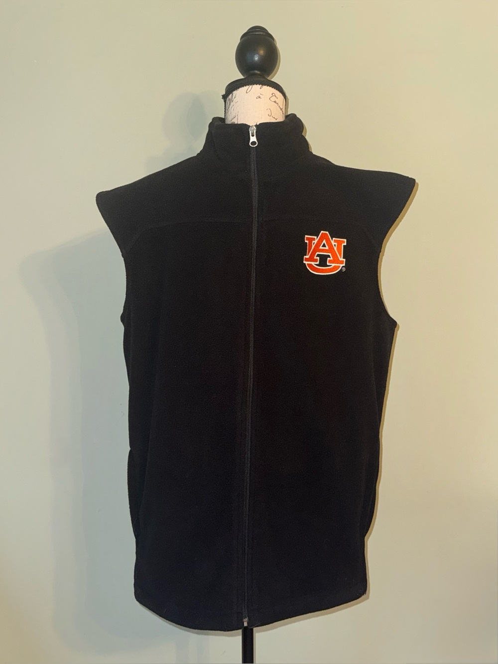 Genuine Stuff Auburn Tigers Black Fleece Full Zip Vest Adult Unisex Size L